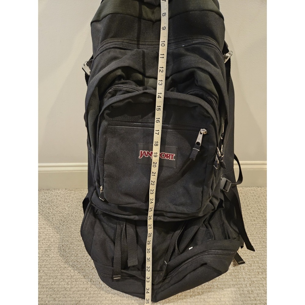 JANSPORT Hiking BACKPACK With Removable Day Pack Black Internal Frame EUC Tall - Picture 5 of 11
